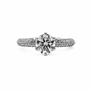 Bague de mariage en or jaune 10K VBS-75 avec diamant rond de 1,45 carat couleur E clarté VS1, bague à deux rangs de diamants, diamant cultivé en laboratoire - Product Image 3