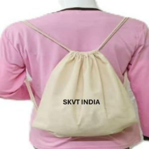 Custom Logo Stylish Organic Cotton <b>Drawstring</b> Gym Backpack Recyclable Reusable Fitness <b>Bag</b> Fashionable Natural Cotton <b>Canvas</b> - Product Image 3