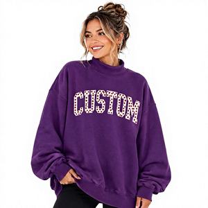 Sudadera Personalizada con Logotipo Frontal, para Mujer, Oversize, con Hombros Caídos, Cuello Alto Simulado, de Forro Polar Transpirable, Hecha en Pakistán - Product Image 1