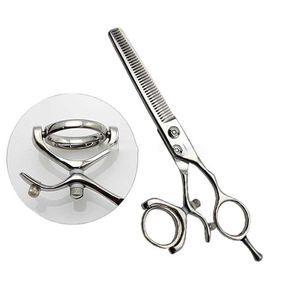 Ciseaux de barbier en acier inoxydable avec poignée pivotante et lame de rasoir - Product Image 4