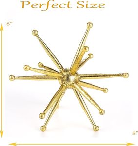 Decorative Metal Starburst <b>Sphere</b> Tabletop Sculpture Abstract <b>Ball</b> Home Decor Accent for Living Room Office Shelves - Product Image 2