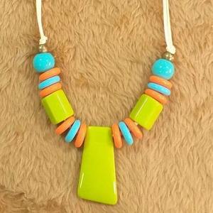 Handmade resin beaded <b>necklace</b> fashionable jewelry colorful <b>statement</b> piece for women perfect for casual wear and special - Product Image 5