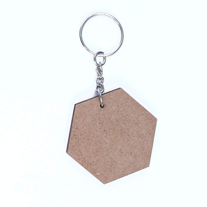 MDF Keychain Sublimation Wood MDF Keychain Blanks <b>Keyring</b> Double Sided Sublimation Blank 2x2 Inch - Product Image 6