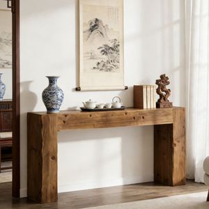 Consolle Lunga Moderna di Lusso in Pino e Quercia per Soggiorno, Ingresso, Appartamento, Hotel - Product Image 4