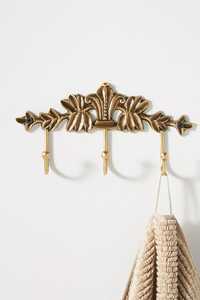 Vintage Metal Wall <b>Hook</b> Rack With 3 <b>Hooks</b> Flower Pattern Decorative Hardware Custom Design Silver <b>Hooks</b> & <b>Rails</b> For Home Decor - Product Image 5
