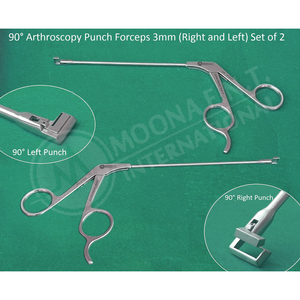 90 °   Pinzas de perforación para artroscopia, puntas de perforación derecha e izquierda, longitud de trabajo 13 cm, instrumentos quirúrgicos ortopédicos - Product Image 1