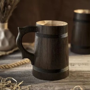<b>Vintage</b> New Arrival Best Quality Modern Style Wooden Beer Mug Handmade Wood Beer Mug Tumbler For Party <b>Bar</b> Wood Tankard Mug - Product Image 4