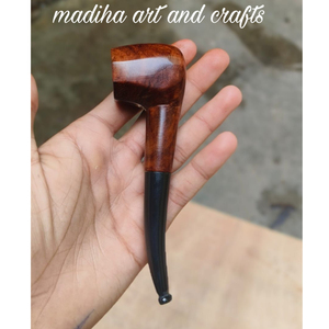 Pipa de Fumar Clásica Portátil y Reutilizable Hecha a Mano con Resina y Madera, Pipa Decorativa para Tabaco con Acabado Espejo, Pieza Decorativa para el Hogar - Product Image 1