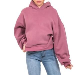 Gran calidad pesado grueso manga larga serigrafía logotipo personalizado 320 Gsm algodón OEM Puff Sudadera con capucha de gran tamaño para mujeres 2026 - Product Image 4