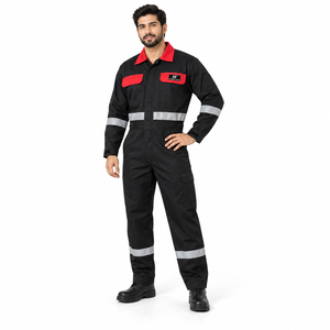 Combinaison de travail ignifuge avec logo personnalisé pour les opérateurs de centrales et le personnel des services publics, uniforme industriel 100% coton, multi-poches - Product Image 2