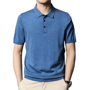 Polo à manches courtes pour hommes Polo d'été léger pour hommes T-shirt Slim Fit Business Casual Breathable Polo Tee - Product Image 1