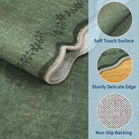 Hallway 2x6 Washable Vintage Kitchen Non Slip Laundry Distressed Green Scalloped Entryway Runner Rugs