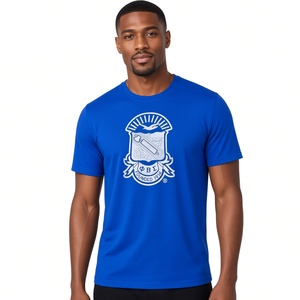 Camiseta de Manga Corta Azul Rey Phi Beta Sigma, Unisex, Cuello Redondo, Ropa de Fraternidad Griega con Gran Logotipo de Escudo Blanco, Fundada en 1914 - Product Image 1