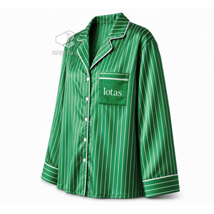 Iota Phi Lambda Sorority Women's Striped Pajama Set Button-Front PJs With Drawstring Pants Comfortable Sleepwear Cozy Loungewear - Product Image 3