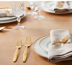 Ensemble de couverts en or avec finition miroir, design élégant, passe au lave-vaisselle, couverts en métal pour les tables de mariage - Product Image 6