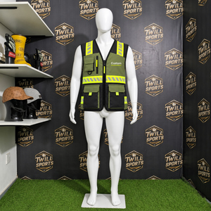 Chaleco de seguridad reflectante de alta visibilidad con múltiples bolsillos para trabajo en construcción, carreteras y almacenes. - Product Image 5