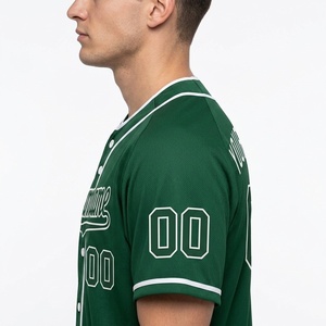 Maillot de baseball respirant en gros, maillot de sport brodé, maillot à manches courtes pour homme, uniforme de baseball en polyester - Product Image 5