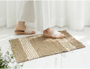 Handmade Natural Seagrass Rectangle <b>Rug</b> Straw Braided Indoor Mat Floor Covering Elegant Door Mat for Living Room - Product Image 4