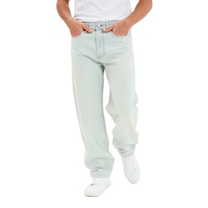 กางเกงยีนส์ผ้าฝ้าย 100% ทรงหลวมสบาย เอวมาตรฐานสำหรับผู้ชาย 5 กระเป๋า สไตล์ลำลองแนวสตรีทแฟชั่น ซิปหน้า สไตล์คลาสสิกสำหรับทุกวัน - Product Image 1