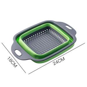Planche à découper pliable avec évier intégré, gadget de cuisine multifonction pliable pour la maison et le camping, matériau PP+TPE - Product Image 5