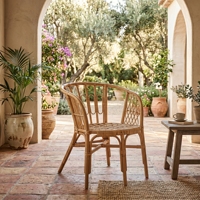 Fauteuil pliant d'extérieur Mexico en bois de teck brun, tressé à la main, de qualité supérieure, minimaliste, anti-acariens, style resort