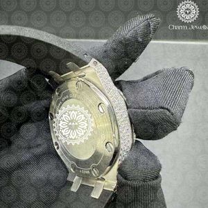Reloj de Lujo para Hombre Charm_Jewells, de Acero Inoxidable, Caja Cuadrada de 43 mm, Bisel con Diamantes, Cronógrafo Mecánico Analógico - Product Image 2