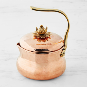 Tetera de cobre a precios asequibles con asa y tapa, beneficios ayurvédicos para la salud, para servir té y café en la mesa de la cocina del hogar. - Product Image 3