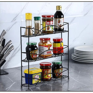 Étagère de rangement murale double niveau multifonctionnelle en fer de qualité supérieure pour cuisine, idéale pour les hôtels - Product Image 4