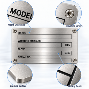 Plaque signalétique en aluminium personnalisée avec numéro de série et trous de fixation, fabrication OEM - Product Image 4