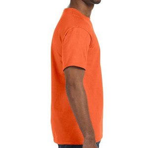 T-shirts noirs personnalisés pour hommes, manches courtes, col rond, 100 % coton peigné, logo brodé sur le devant, style formel, coupe ample - Product Image 2