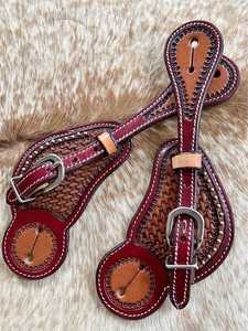 Éperons d'équitation en cuir véritable sur mesure |   Sangles de frein de cheval pour équestre western |   Fait main |   Fabricant OEM - Product Image 1