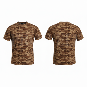 เสื้อยืดแขนสั้นพิมพ์ลายพรางแบบกำหนดเองประสิทธิภาพสูง คอกลมลำลอง ผ้าคอตตอนผสม เสื้อยืดแบรนด์เนมสั่งทำพิเศษ - Product Image 3