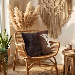 Modern Farmhouse Cowhide Pillow Case Real Cowhide Cushion <b>Cover</b> Designer Cowhide <b>Sofa</b> Cushion <b>Cover</b> Hair On <b>Leather</b> Cushion - Product Image 5