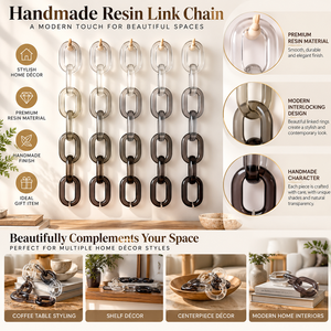 Chaîne décorative géométrique suspendue en résine imperméable, faite à la main, moderne, colorée, à maillons entrelacés, ornement de décoration intérieure haut de gamme - Product Image 5