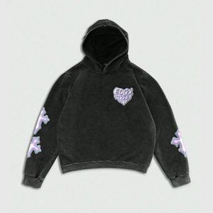 Sudadera con Capucha Personalizada de 500 Gsm, 100% Algodón, con Bordado y Patchwork, Diseño ODM, Unisex, Gruesa, Cómoda y Elegante para Primavera - Product Image 1