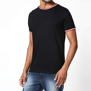 Camiseta de Manga Corta con Cuello en V para Hombre, de Algodón, de Alta Calidad, con Logotipo Personalizado, Estampado Monocromático, Estilo Urbano - Product Image 2