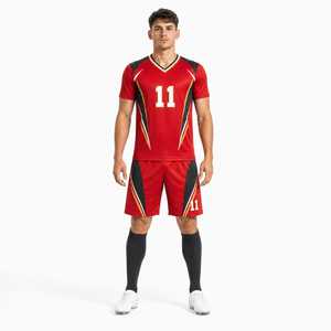 Tenue de football personnalisée par sublimation pour hommes et jeunes, maillot et short de football à séchage rapide, vêtements de sport d'équipe, fabricant OEM - Product Image 1