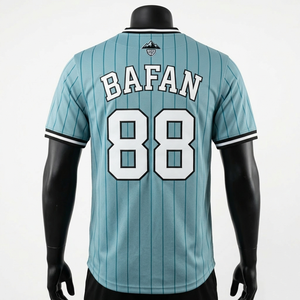 <b>100</b>% cotton T-<b>shirt</b> for men loose fit printed Mens Baseball Jersey Premium <b>Polyester</b> Breathable Teal Sublimation Custom Logo - Product Image 5