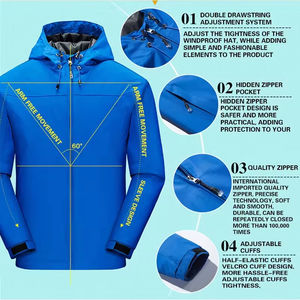 Veste Softshell imperméable légère pour homme, coupe-vent, résistante aux intempéries, portable, pour le voyage - Product Image 2