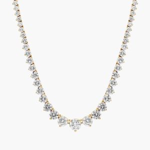 Women's Graduated Lab Grown Diamond Round Brilliant Cut Luxury Eternity <b>Necklace</b> in White Gold - Product Image 1