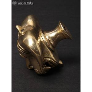 Colgante de pared de latón Kirtimukha pequeño hecho a mano de 3 pulgadas para decoración del hogar, decoración de pared y regalos hecho en La India - Product Image 2