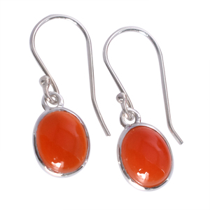 2026 Best Selling Trending Carnelian Good Quality Gemstone Pure S925 Sterling Silver Hook Earrings Fine Dainty Jewelry For Women - Product Image 1