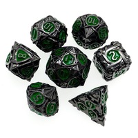 Ensemble de dés en métal massif pour D&D, 7 pièces, dés polyédriques avec placage irisé pour les jeux de rôle sur table Dungeons and Dragons