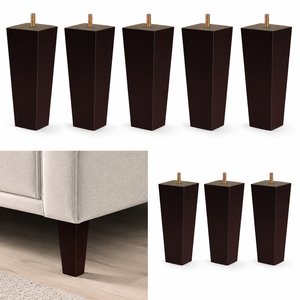 Pieds de meubles carrés en bois de hêtre de style mi-siècle pour chaise et canapé, vente en gros, remplacement DIY - Product Image 5