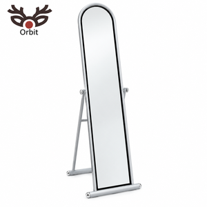 Orbit Full Length Floor <b>Mirror</b> Aluminum Frame Minimalist Design Home Use Standing Dressing <b>Mirror</b> With Wheels - Product Image 4