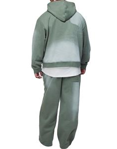 Ensemble sweat à capuche et pantalon de jogging vintage délavé pour homme, coupe évasée - Product Image 2