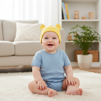 Gorro de Bebé con Orejas de Oso, de Algodón, para Niños y Niñas de 0 a 6 Meses, Diseño OEM