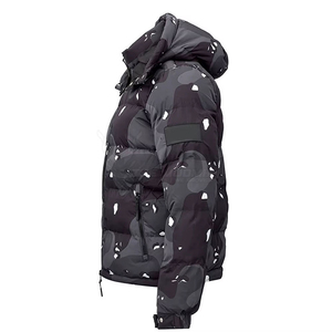 Lightweight Water-Resistant Men Puffer Jacket - Windproof Stand Collar Zipper Woven Solid <b>Coat</b> for Winter Outdoor Travel Sport - Product Image 2