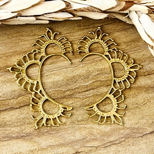 High Demand <b>Cuff</b> Earrings Tribal Brass Jewelry Women 18k Gold Plated Celestial Sun Flare <b>Ear</b> <b>Cuffs</b> Earrings Wholesale/OEM/ODM - Product Image 1