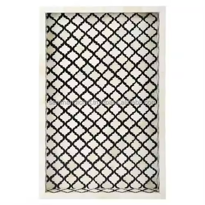 ไม้ม็อบลายดอกไม้ไม้ธรรมชาติถาดเสิร์ฟอาหารทำด้วยมือสำหรับร้านอาหารในบ้านที่ได้แรงบันดาลใจจากสไตล์อินเดีย - Product Image 1